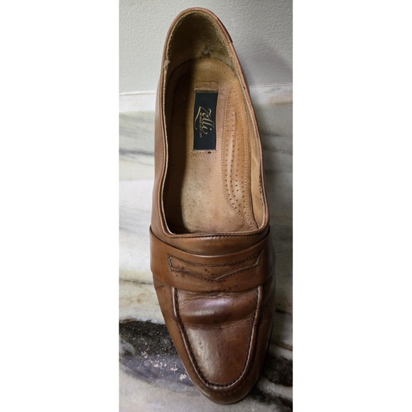 Zelli Savanah Men\'s Brown‎  Calf Leather Penny Loafers, Size 10M, Made in Italy main image 4